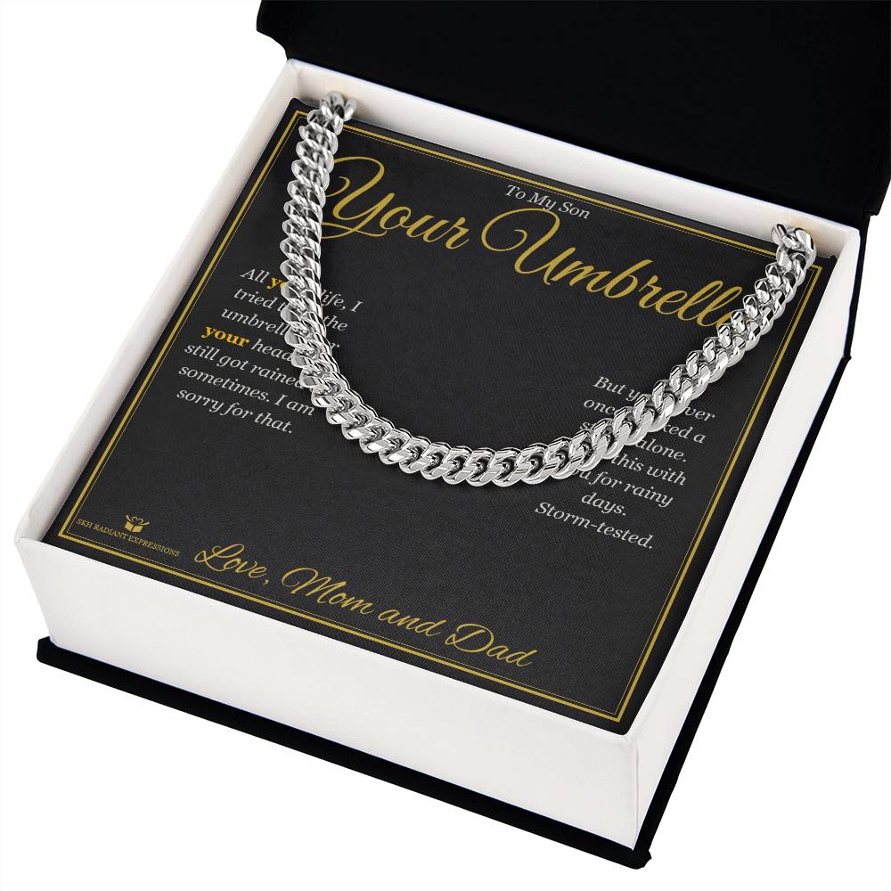Your Umbrella - Cuban Link Chain for Son - personalized keepsake gift from SKH Radiant Expressions