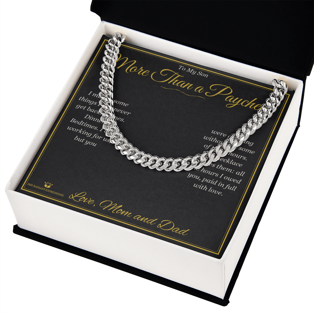 More Than a Paycheck - Cuban Link Chain for Son