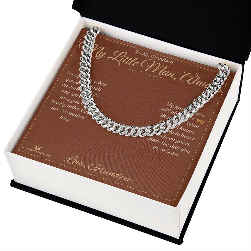 My Little Man, Always - Cuban Link Chain for Grandson - personalized keepsake gift from SKH Radiant Expressions