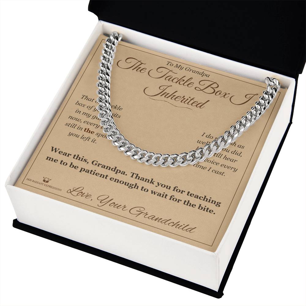 The Tackle Box I Inherited - Cuban Link Chain for Grandfather - personalized keepsake gift from SKH Radiant Expressions