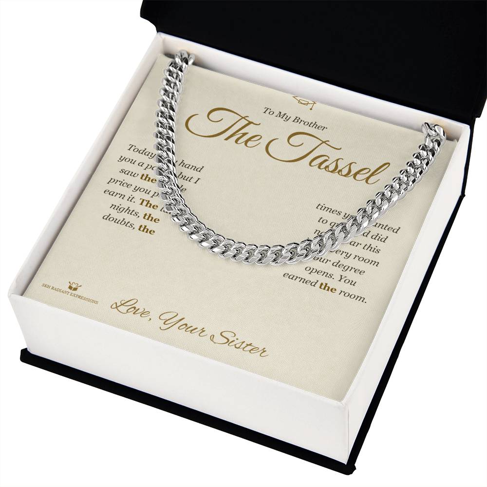 The Tassel - Cuban Link Chain for Brother - personalized keepsake gift from SKH Radiant Expressions