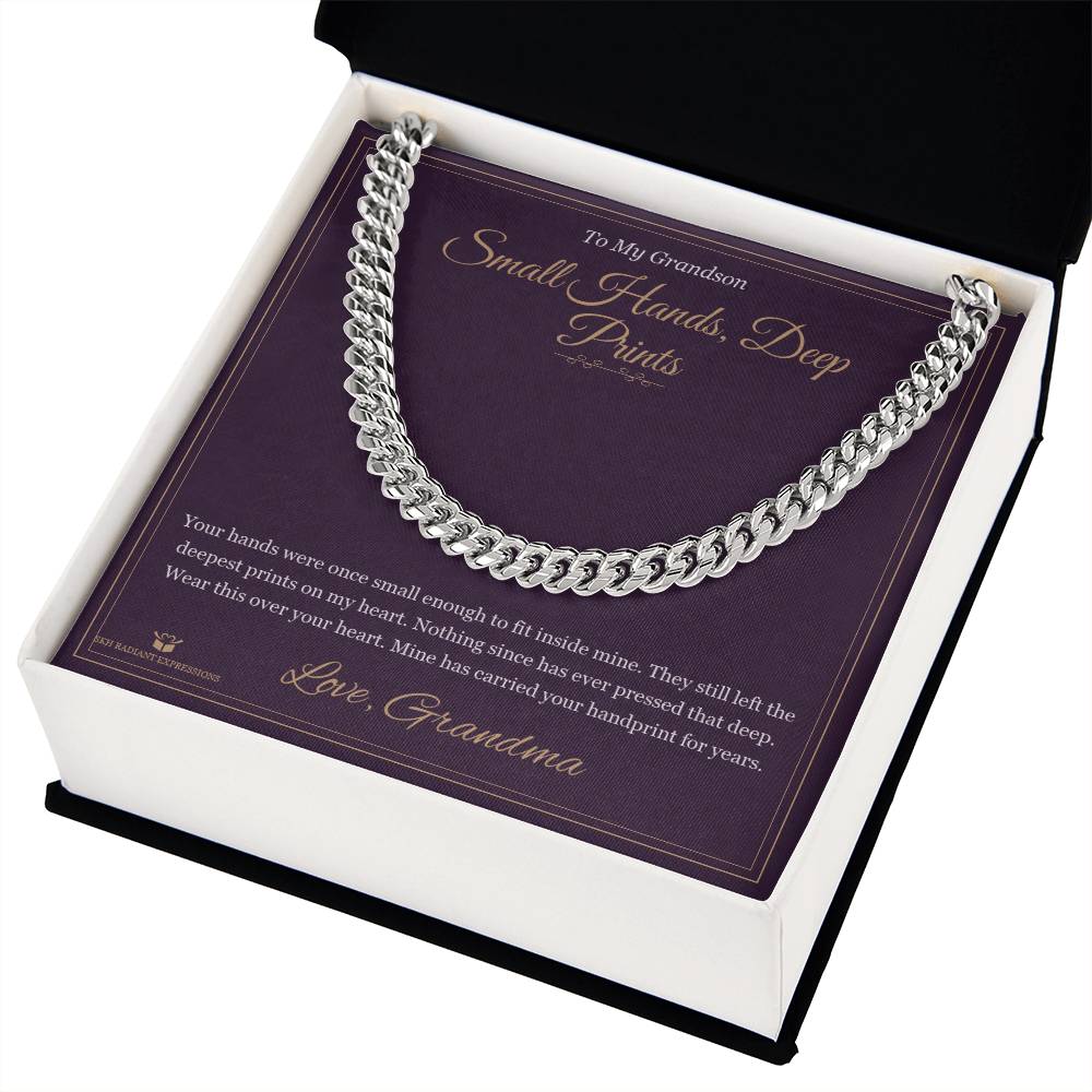 Small Hands, Deep Prints - Cuban Link Chain for Grandson