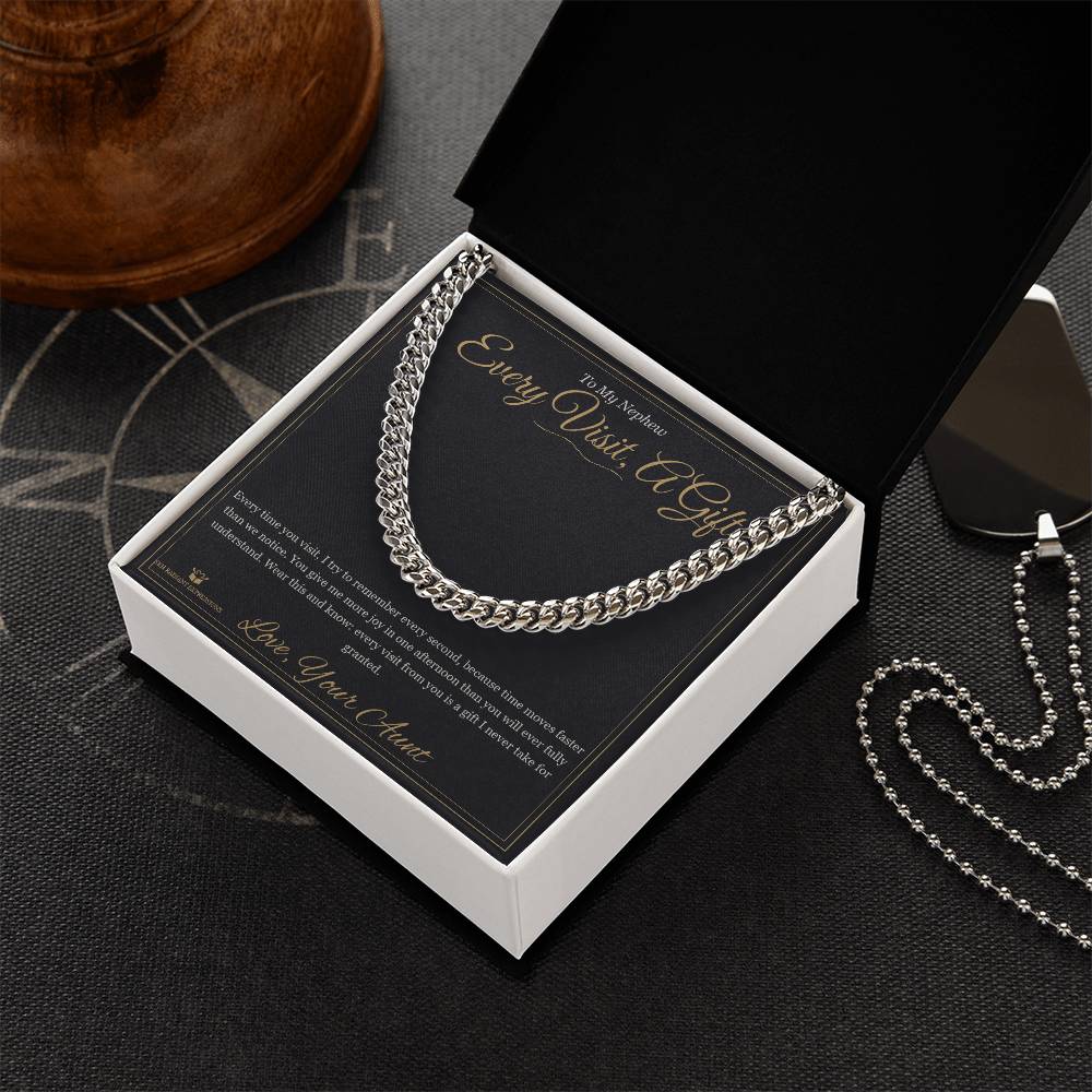 Every Visit, A Gift - Cuban Link Chain for Nephew