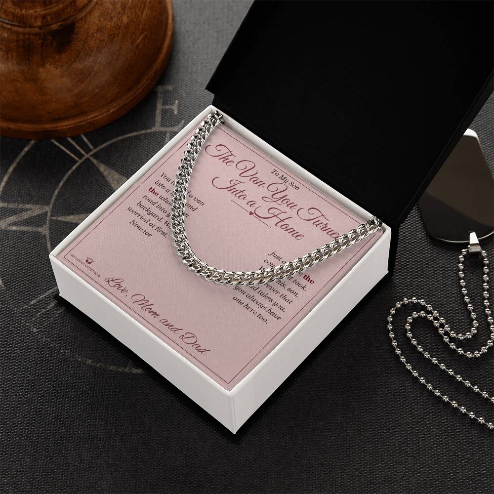 The Van You Turned Into a Home - Cuban Link Chain for Son - personalized keepsake gift from SKH Radiant Expressions