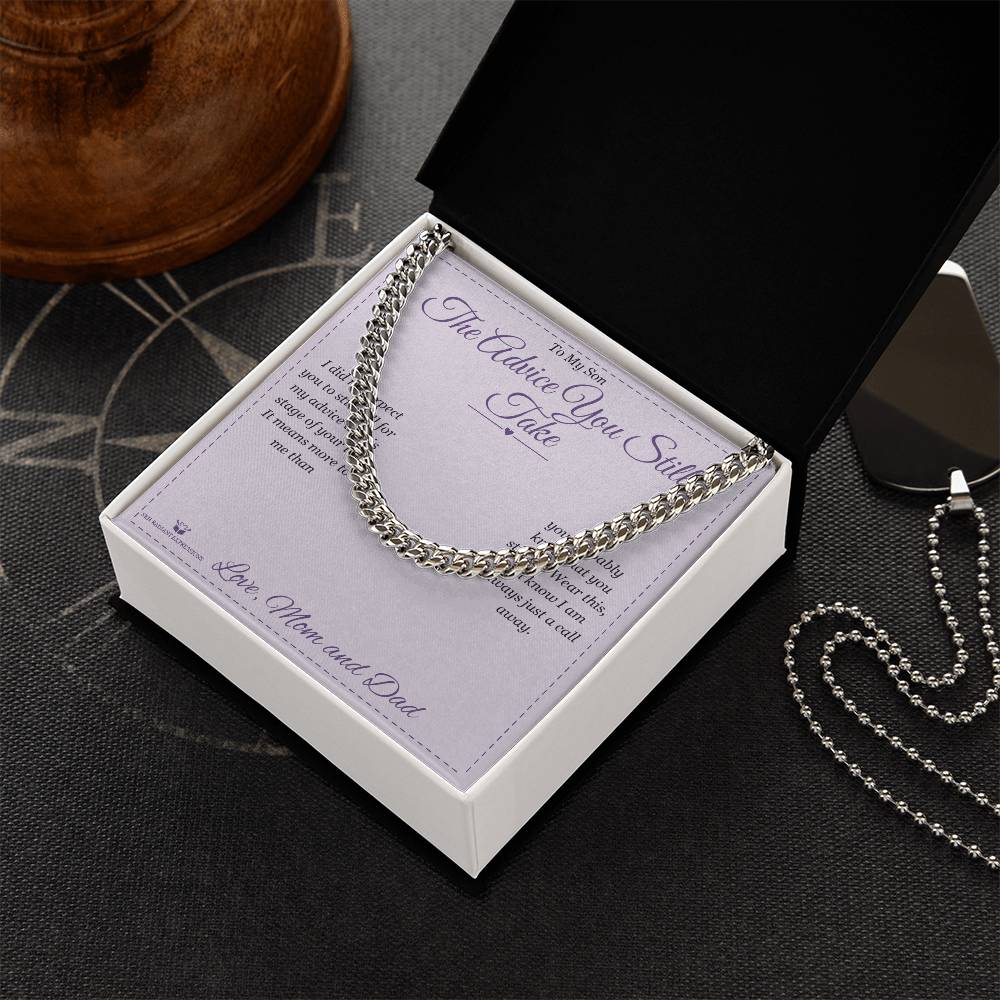 The Advice You Still Take - Cuban Link Chain for Son - personalized keepsake gift from SKH Radiant Expressions