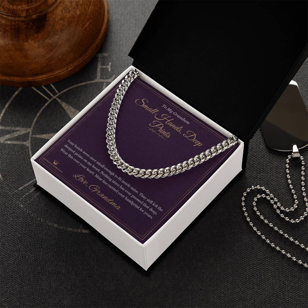 Small Hands, Deep Prints - Cuban Link Chain for Grandson