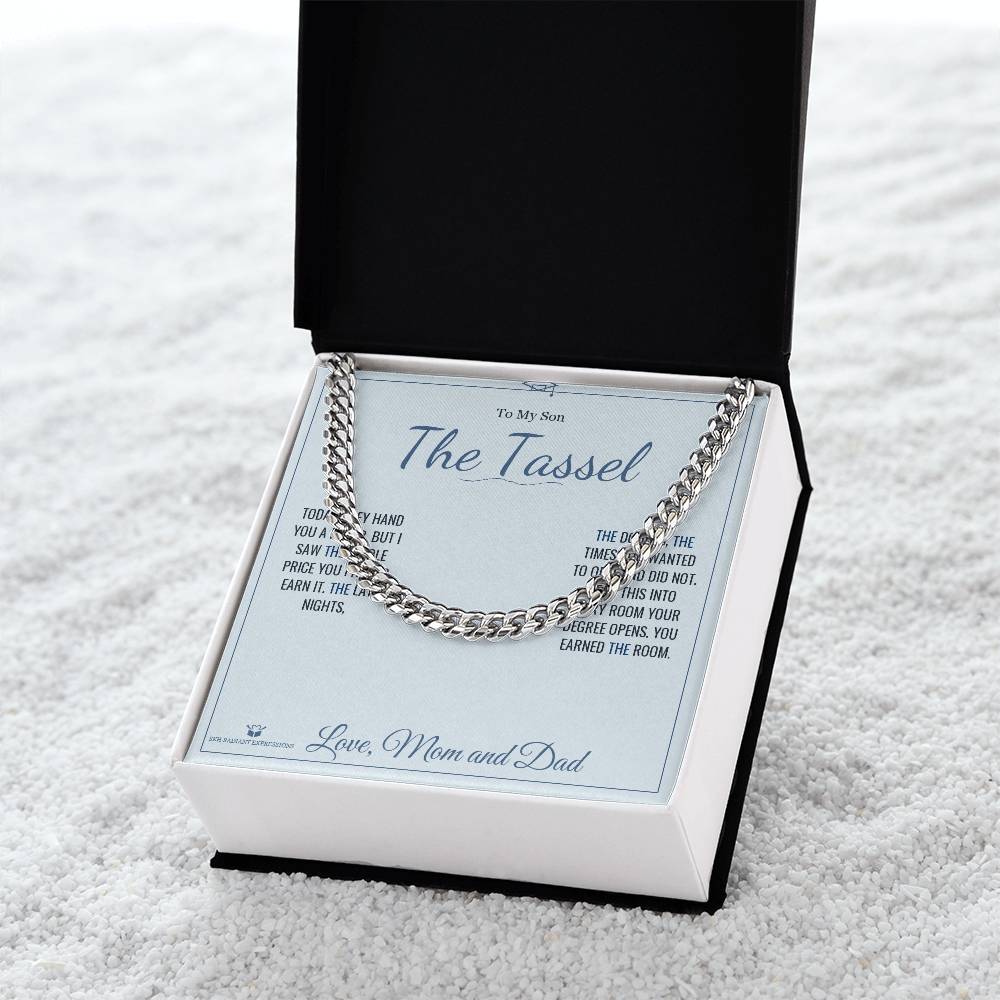 The Tassel - Cuban Link Chain for Son - personalized keepsake gift from SKH Radiant Expressions
