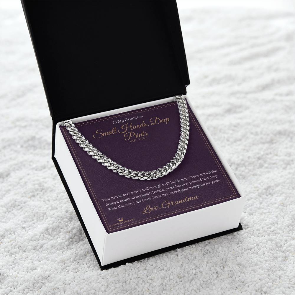 Small Hands, Deep Prints - Cuban Link Chain for Grandson
