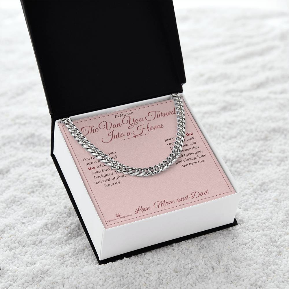 The Van You Turned Into a Home - Cuban Link Chain for Son - personalized keepsake gift from SKH Radiant Expressions