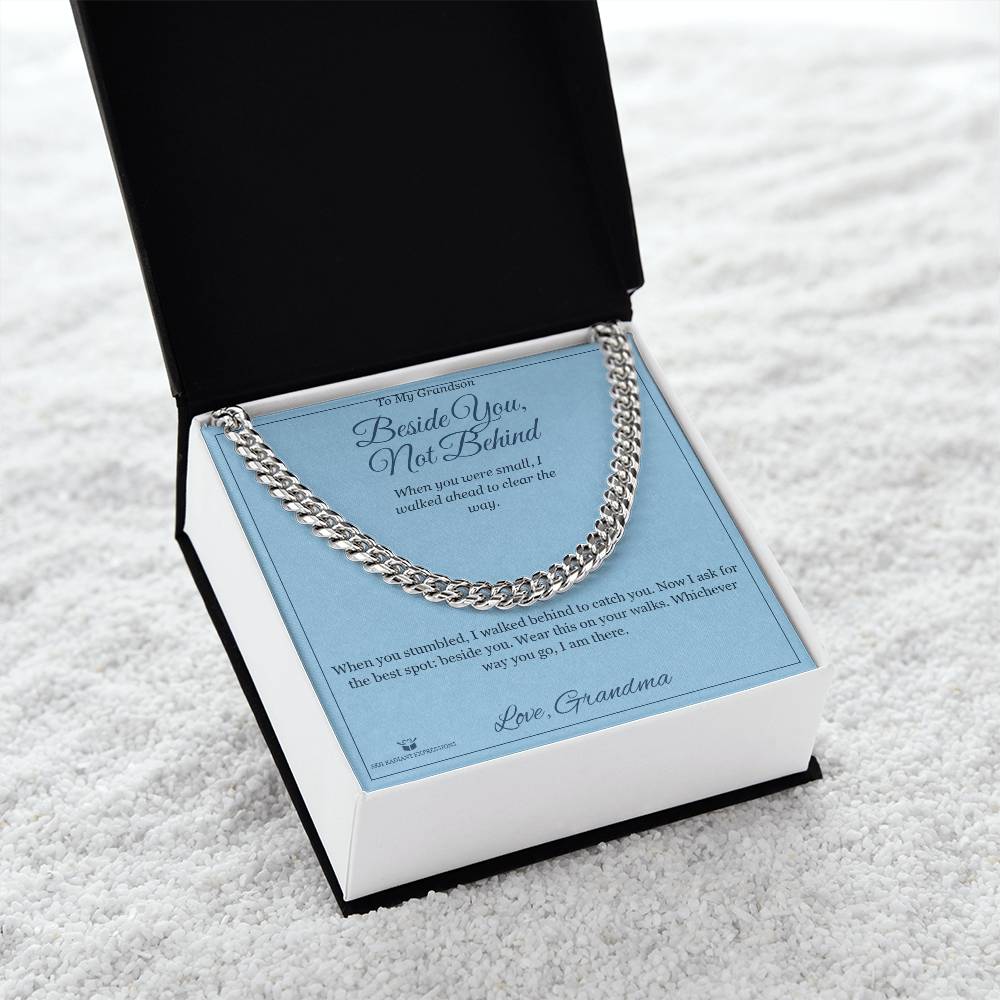 Beside You, Not Behind - Cuban Link Chain for Grandson - personalized keepsake gift from SKH Radiant Expressions
