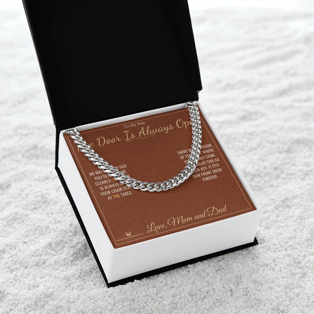 The Door Is Always Open - Cuban Link Chain for Son - personalized keepsake gift from SKH Radiant Expressions