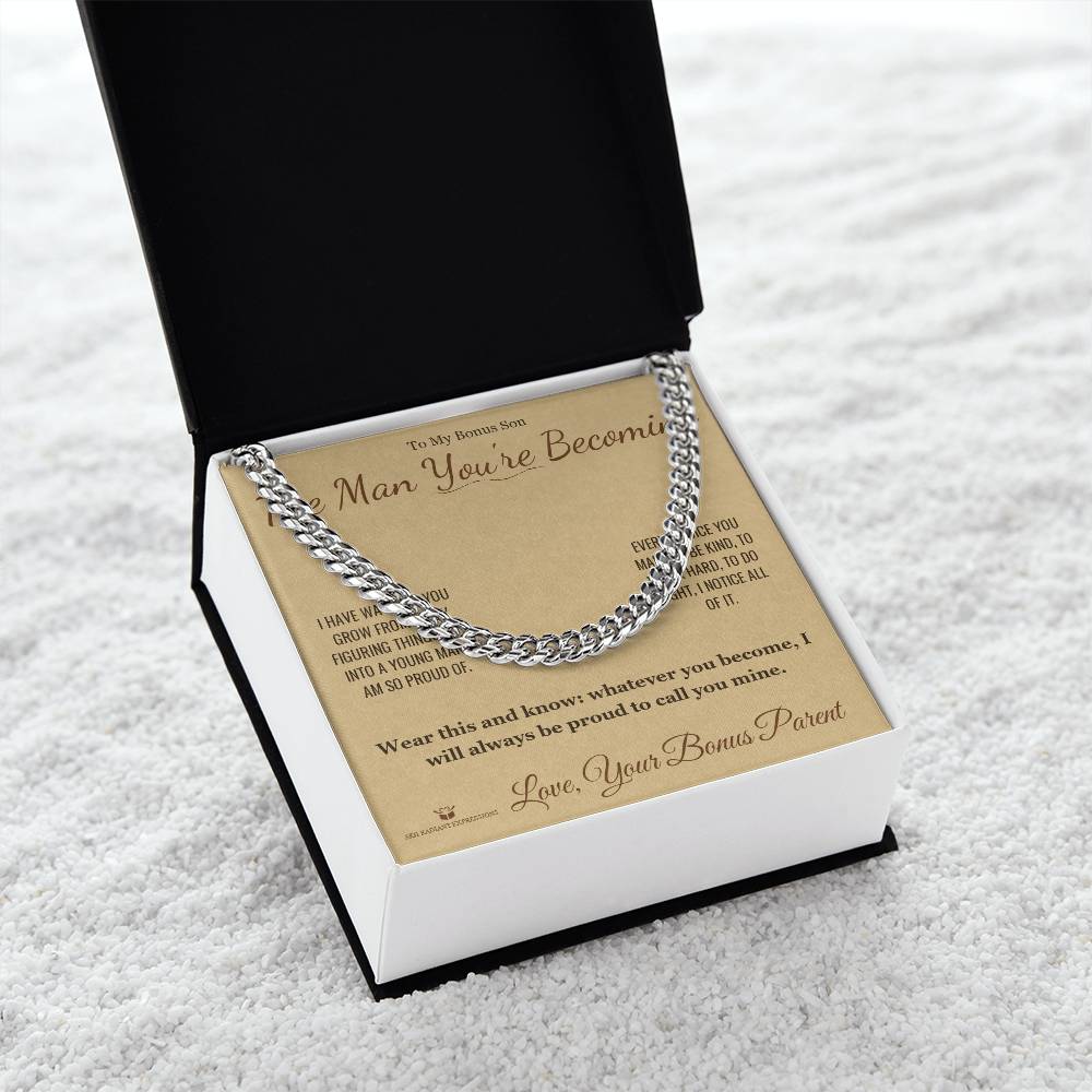 The Man You're Becoming - Cuban Link Chain for Stepson