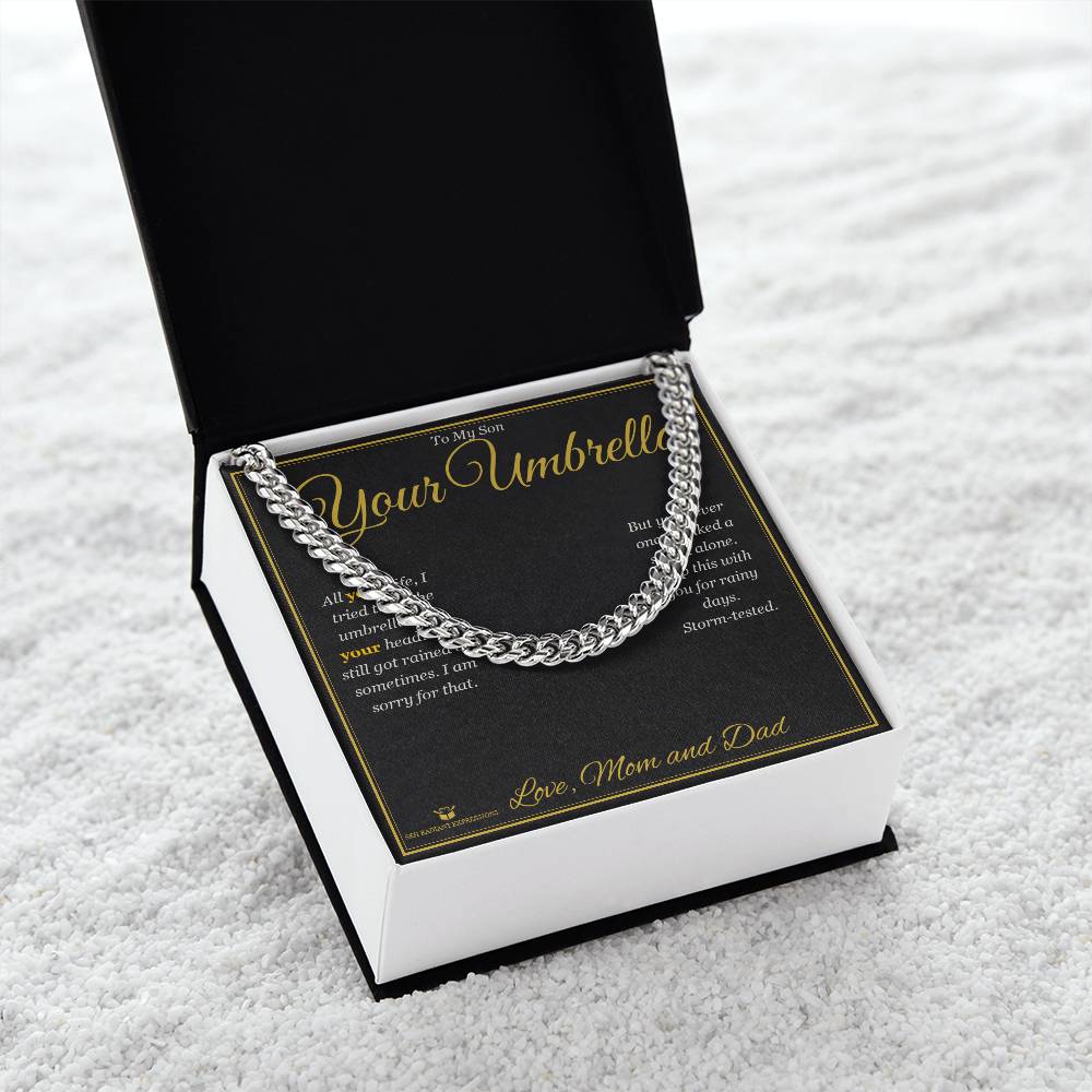 Your Umbrella - Cuban Link Chain for Son - personalized keepsake gift from SKH Radiant Expressions