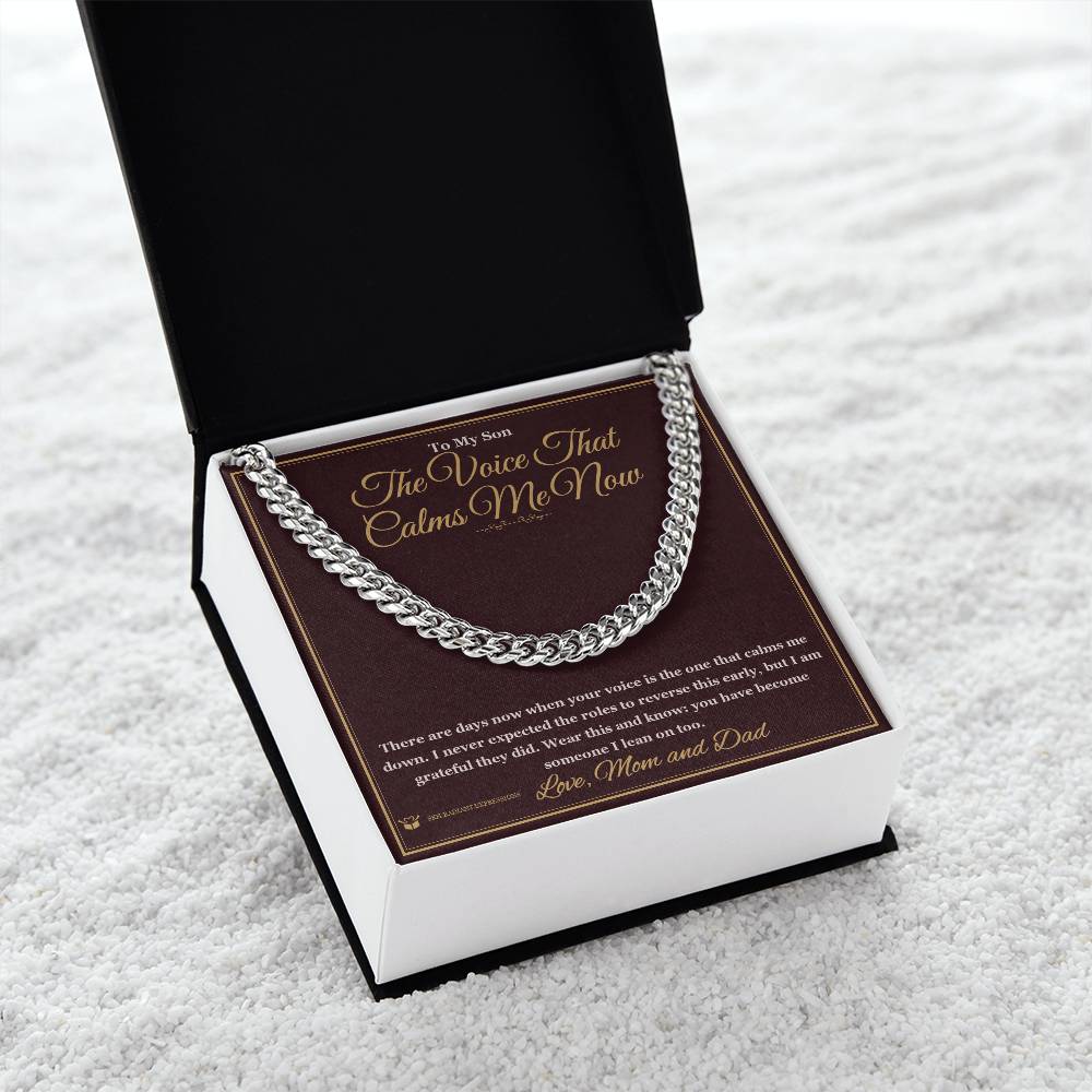 The Voice That Calms Me Now - Cuban Link Chain for Grandson