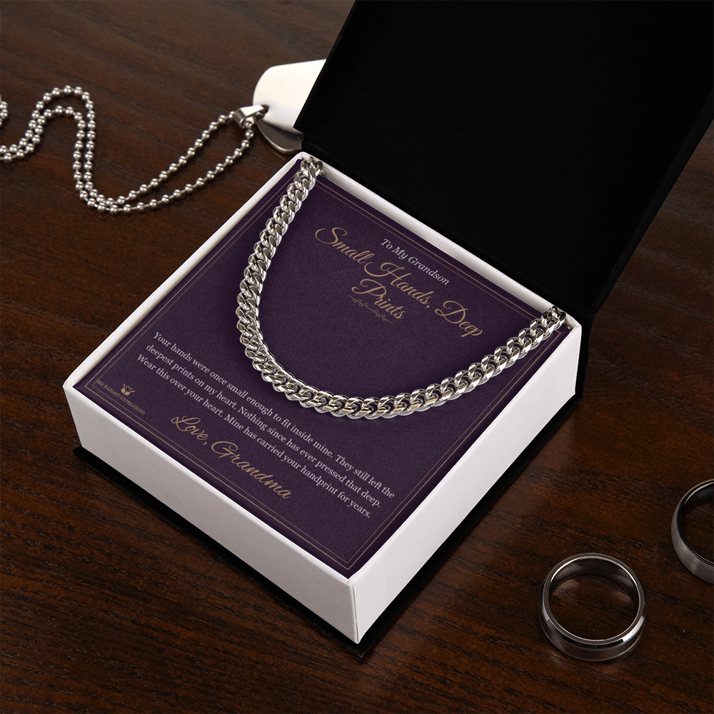 Small Hands, Deep Prints - Cuban Link Chain for Grandson
