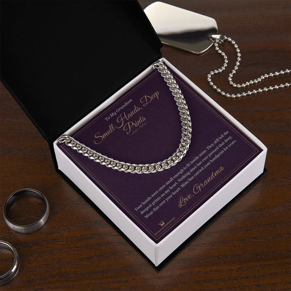 Small Hands, Deep Prints - Cuban Link Chain for Grandson