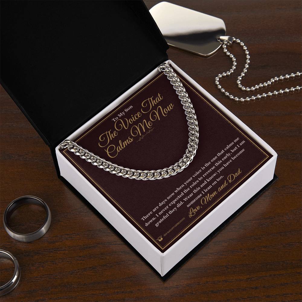The Voice That Calms Me Now - Cuban Link Chain for Grandson