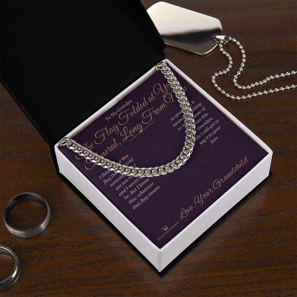 The Flag Folded at Your Funeral, Long From Now - Cuban Link Chain for Grandfather
