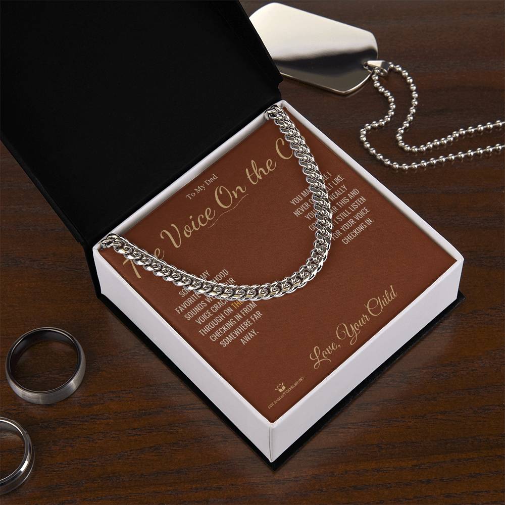The Voice On the CB - Cuban Link Chain for Dad - personalized keepsake gift from SKH Radiant Expressions