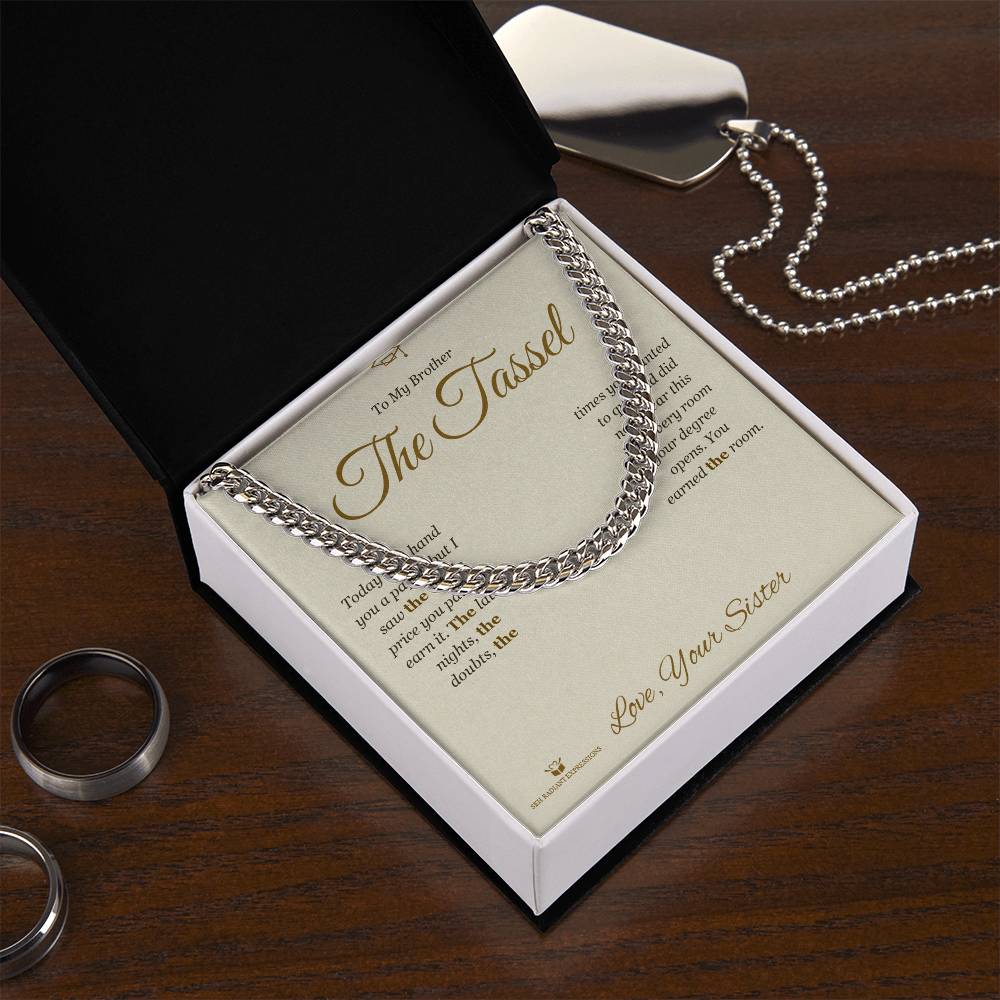 The Tassel - Cuban Link Chain for Brother - personalized keepsake gift from SKH Radiant Expressions