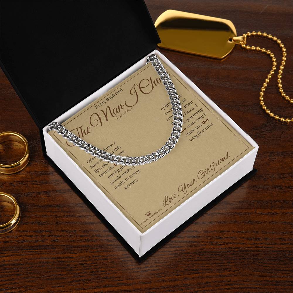 The Man I Chose - Cuban Link Chain for Boyfriend