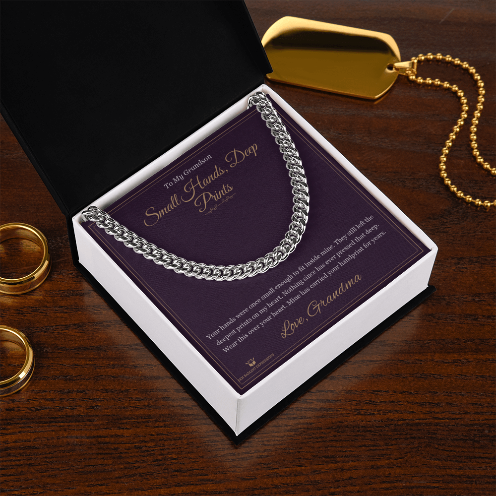 Small Hands, Deep Prints - Cuban Link Chain for Grandson