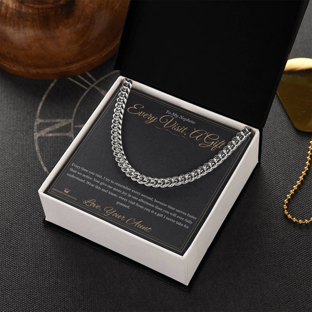 Every Visit, A Gift - Cuban Link Chain for Nephew