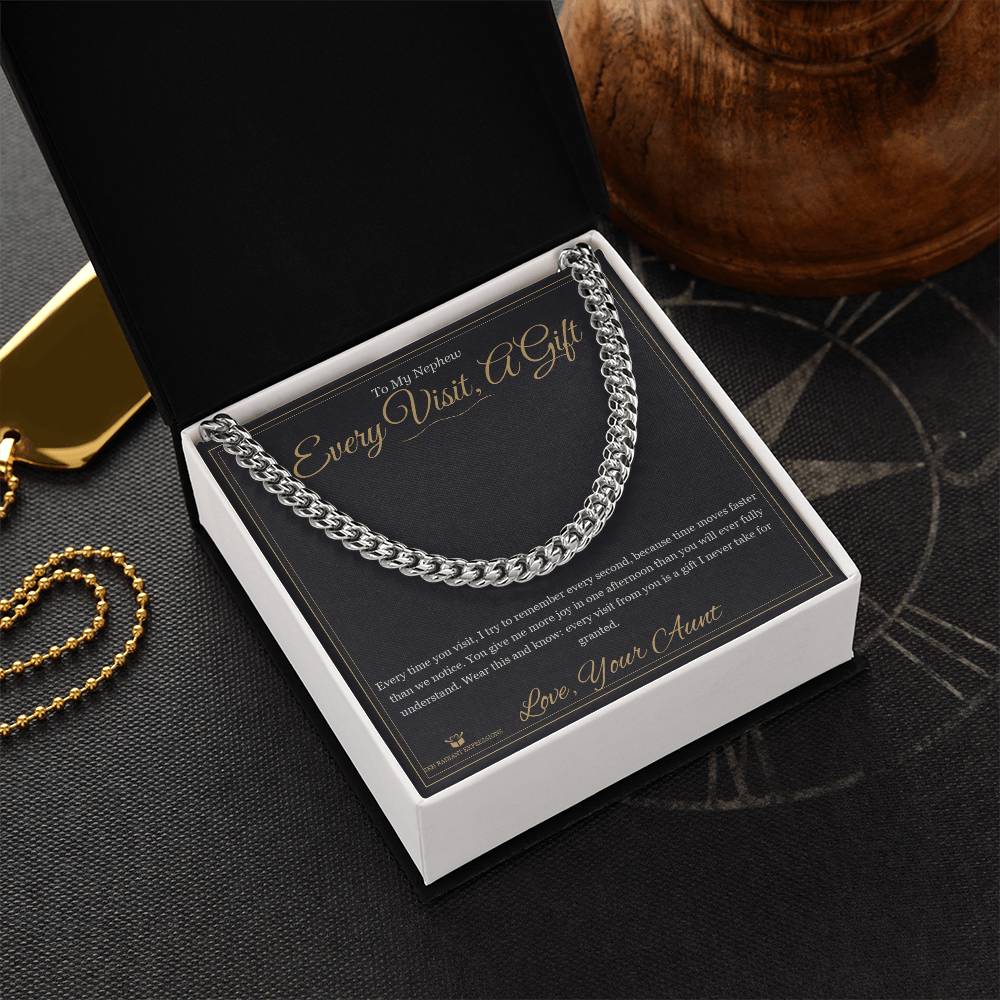 Every Visit, A Gift - Cuban Link Chain for Nephew