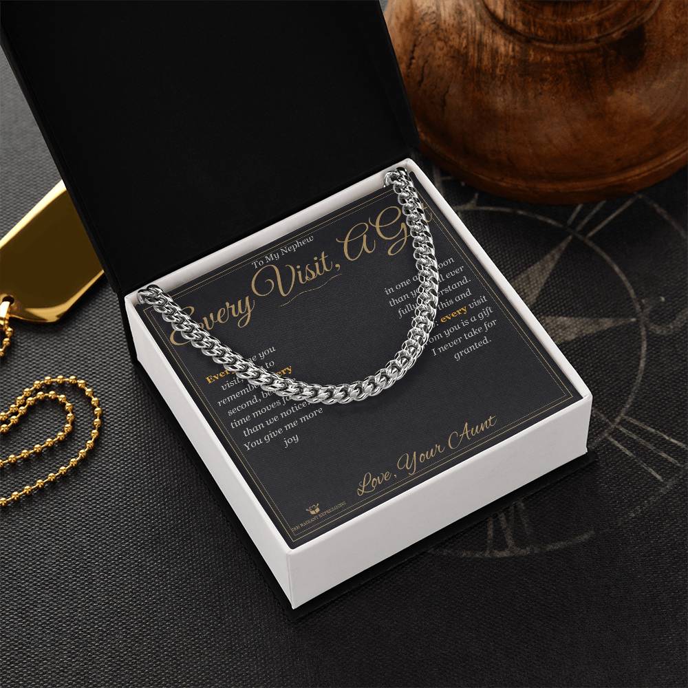 Every Visit, A Gift - Cuban Link Chain for Nephew
