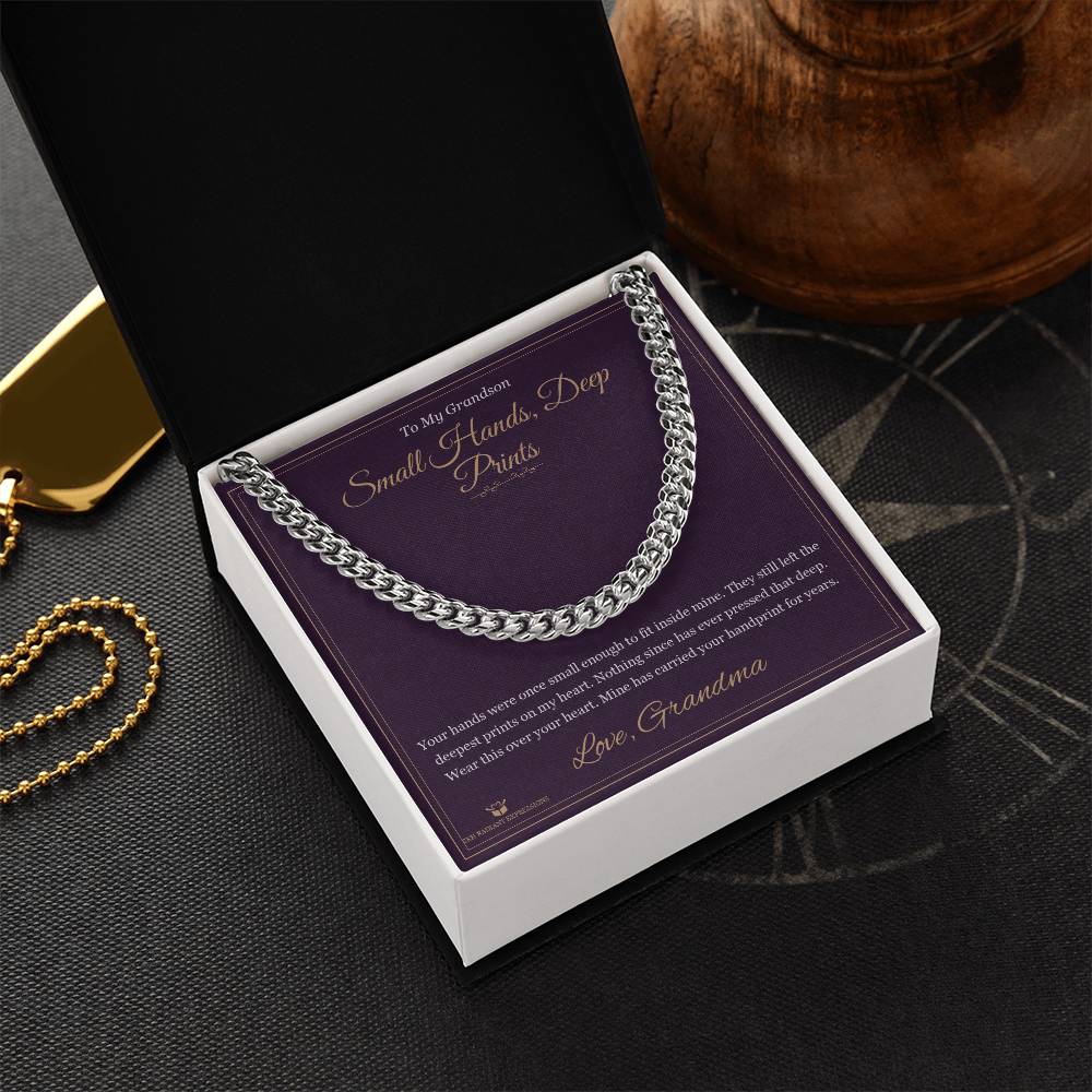 Small Hands, Deep Prints - Cuban Link Chain for Grandson