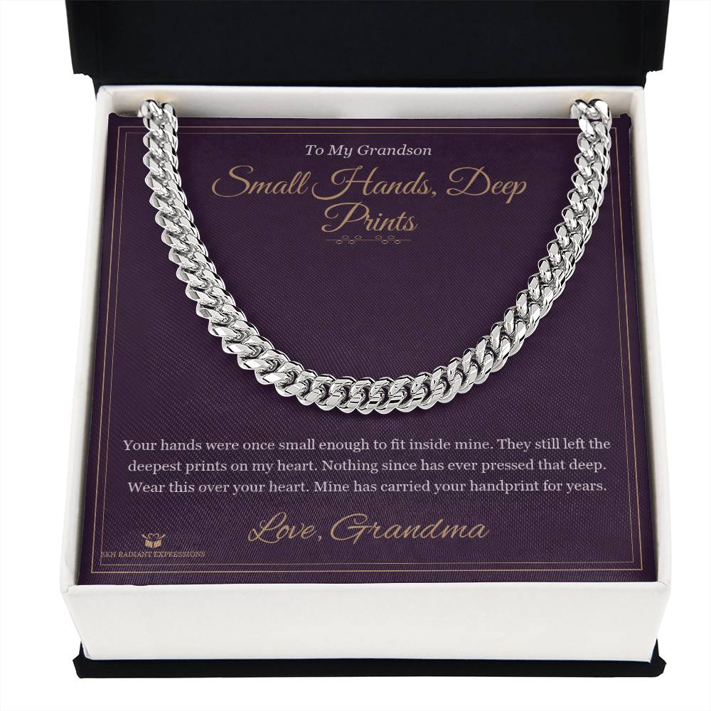 Small Hands, Deep Prints - Cuban Link Chain for Grandson