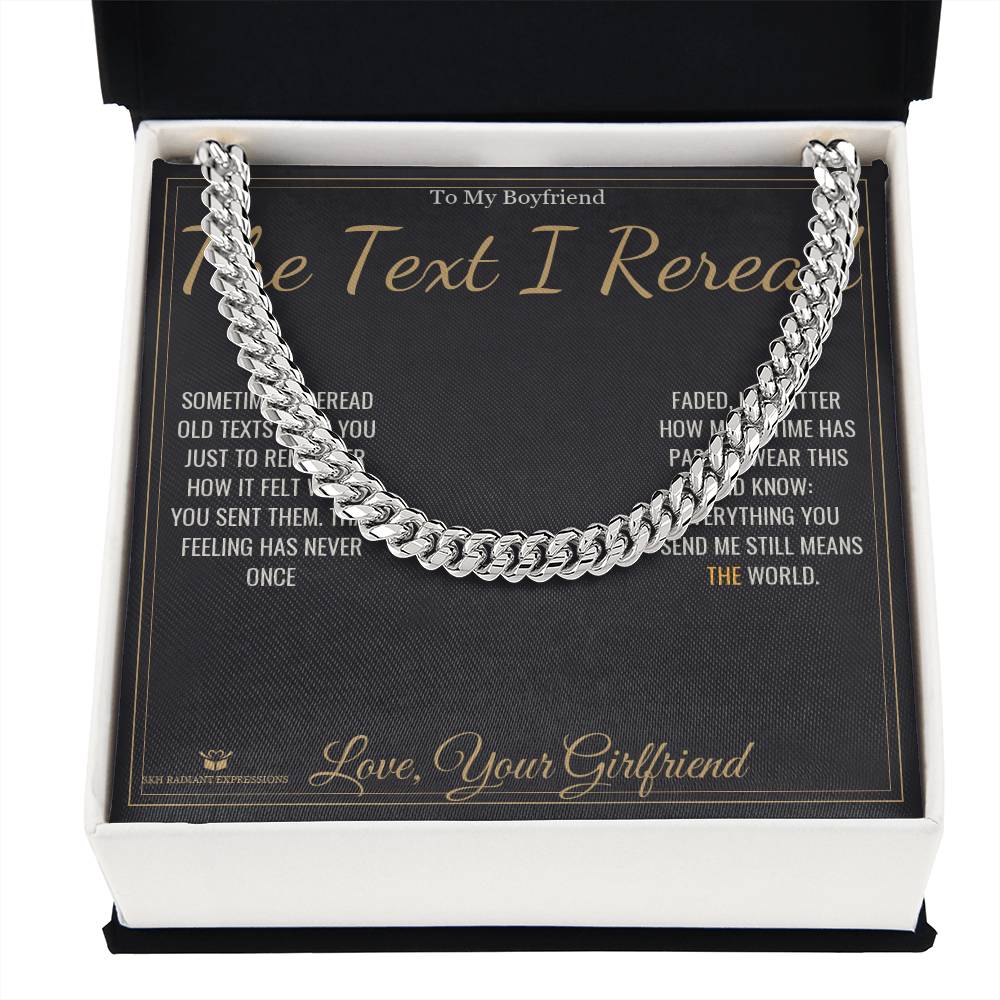 The Text I Reread - Cuban Link Chain for Boyfriend