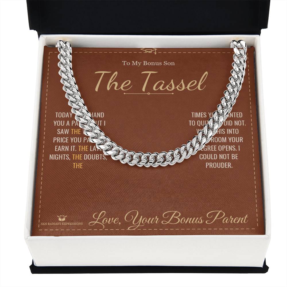 The Tassel - Cuban Link Chain for Stepson - personalized keepsake gift from SKH Radiant Expressions