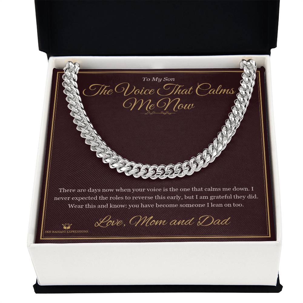 The Voice That Calms Me Now - Cuban Link Chain for Grandson