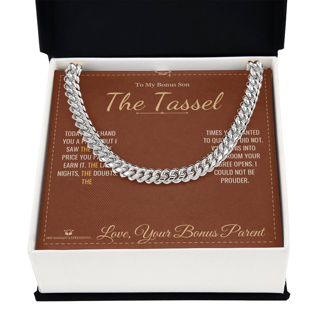 The Tassel - Cuban Link Chain for Stepson - personalized keepsake gift from SKH Radiant Expressions