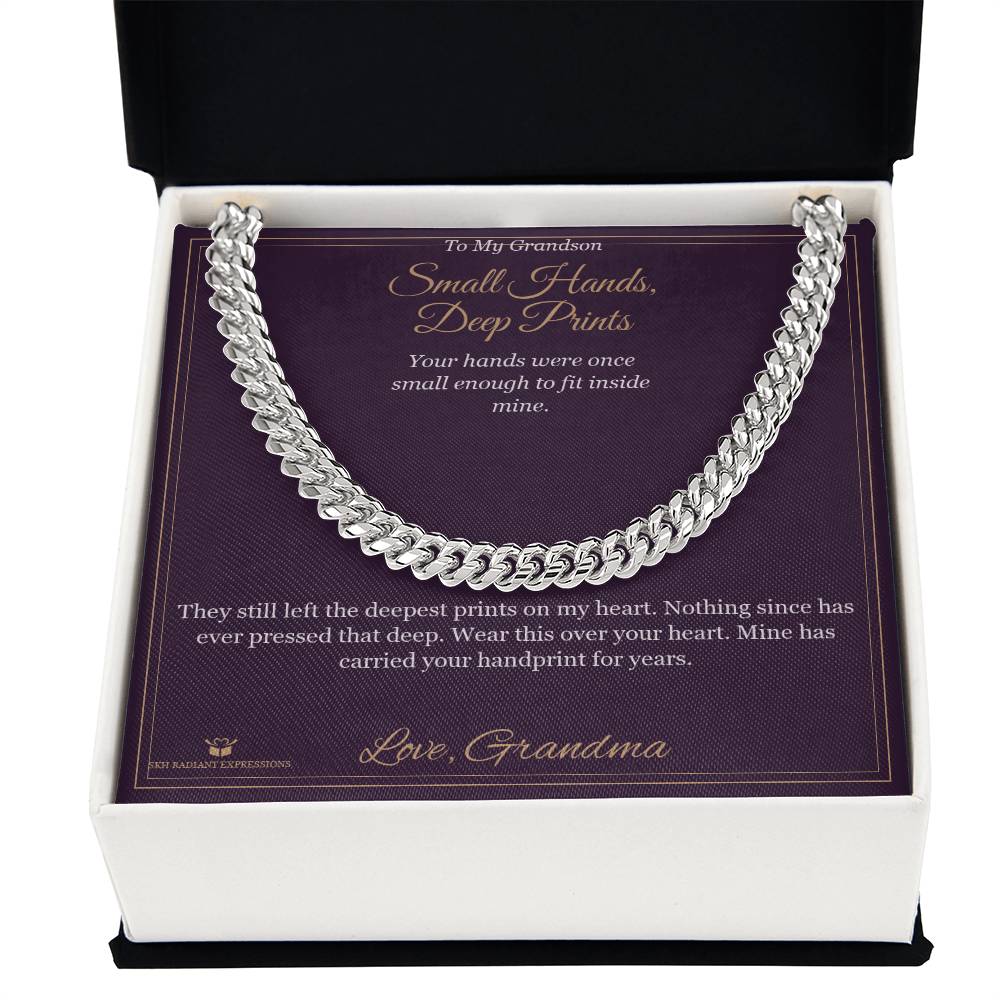 Small Hands, Deep Prints - Cuban Link Chain for Grandson