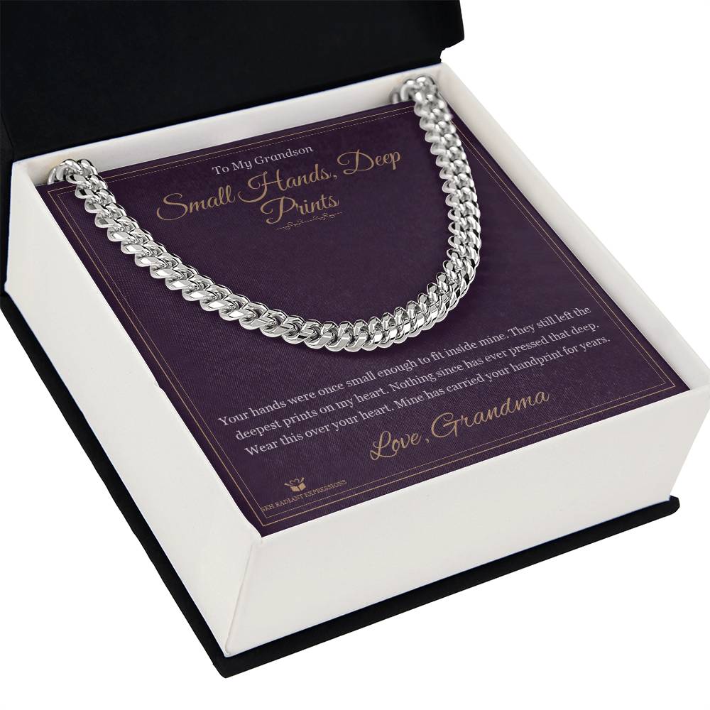 Small Hands, Deep Prints - Cuban Link Chain for Grandson