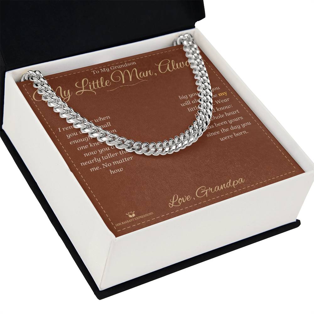 My Little Man, Always - Cuban Link Chain for Grandson - personalized keepsake gift from SKH Radiant Expressions