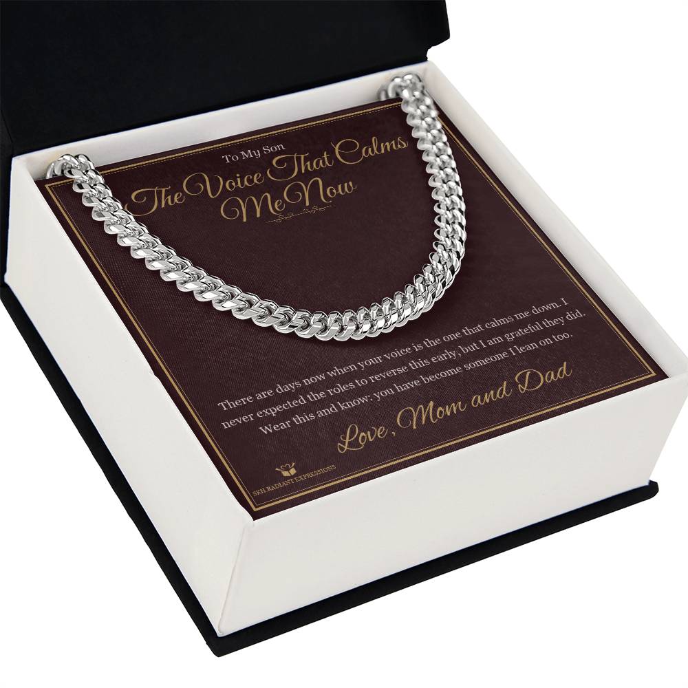 The Voice That Calms Me Now - Cuban Link Chain for Grandson