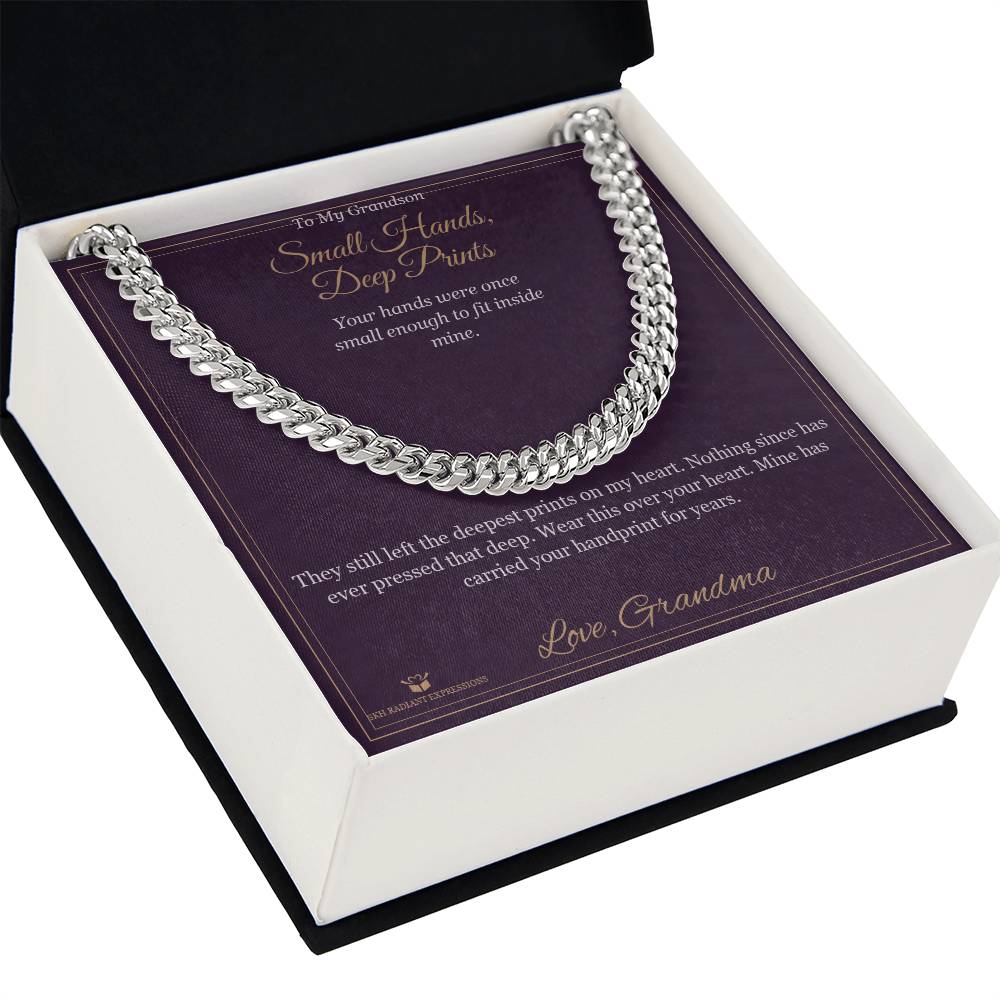 Small Hands, Deep Prints - Cuban Link Chain for Grandson