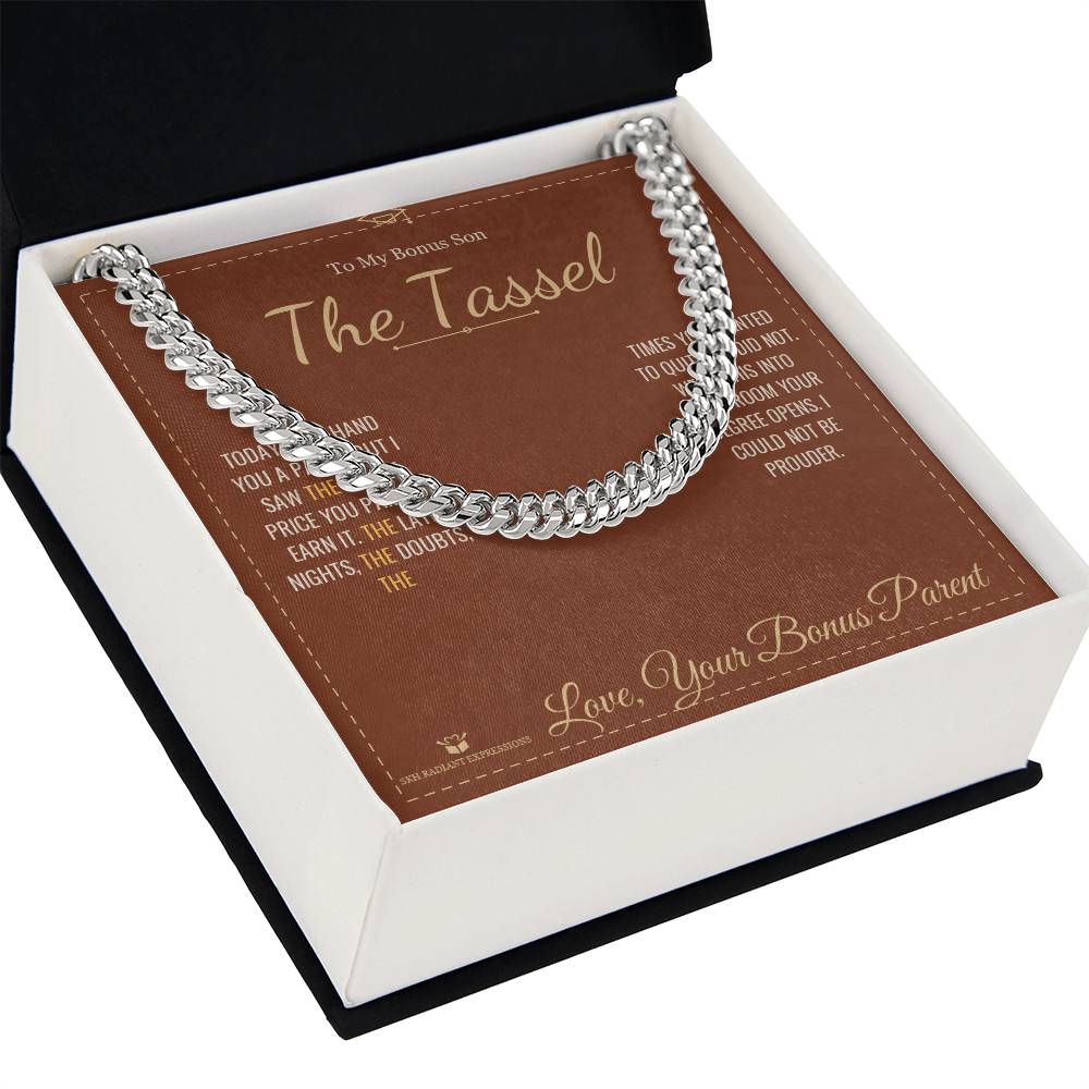 The Tassel - Cuban Link Chain for Stepson - personalized keepsake gift from SKH Radiant Expressions