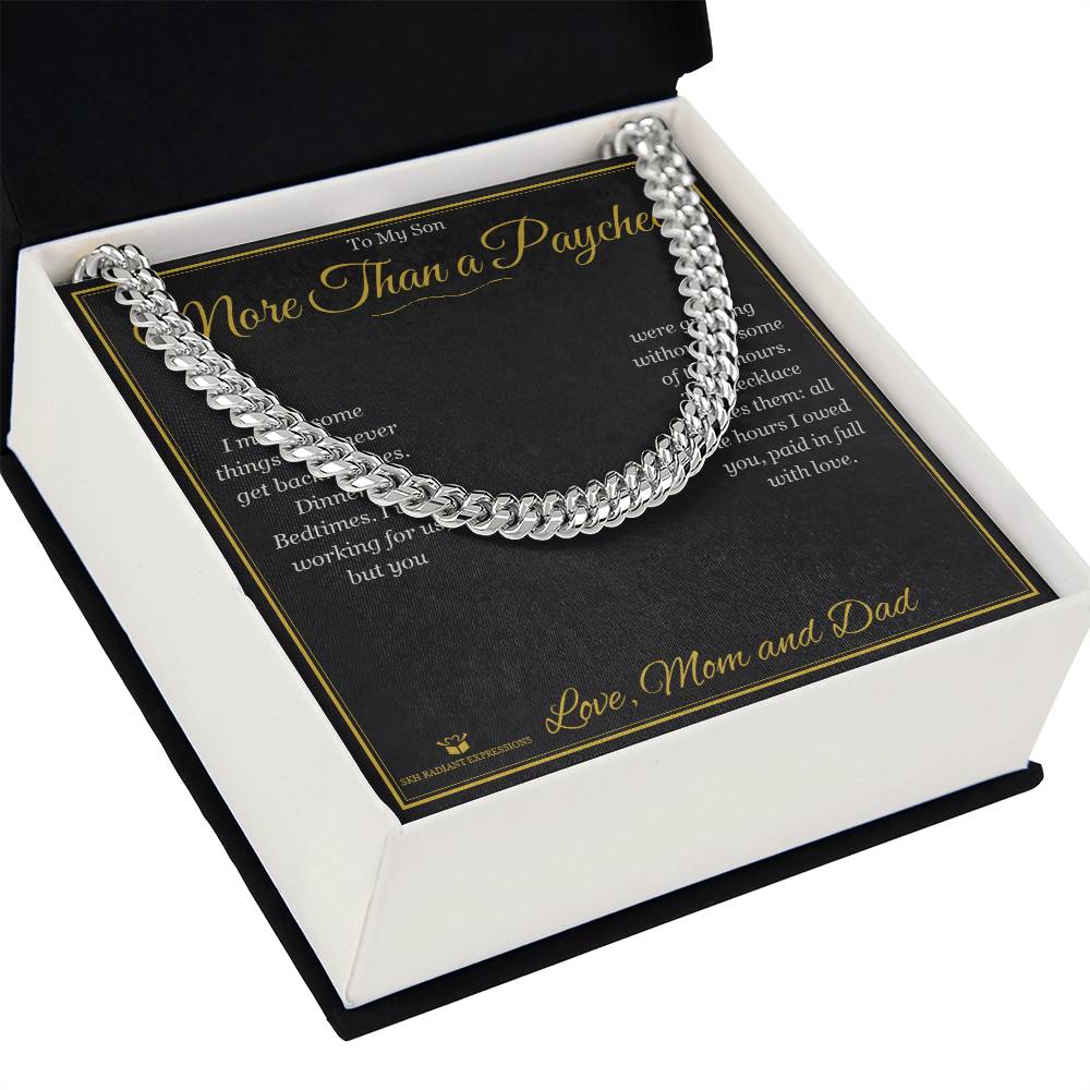 More Than a Paycheck - Cuban Link Chain for Son