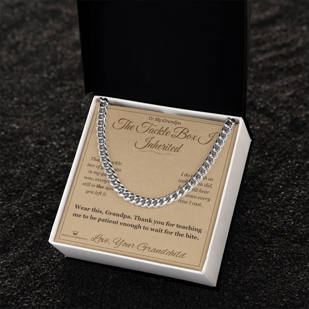 The Tackle Box I Inherited - Cuban Link Chain for Grandfather - personalized keepsake gift from SKH Radiant Expressions