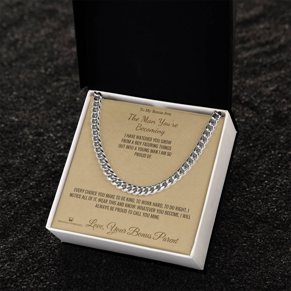 The Man You're Becoming - Cuban Link Chain for Stepson