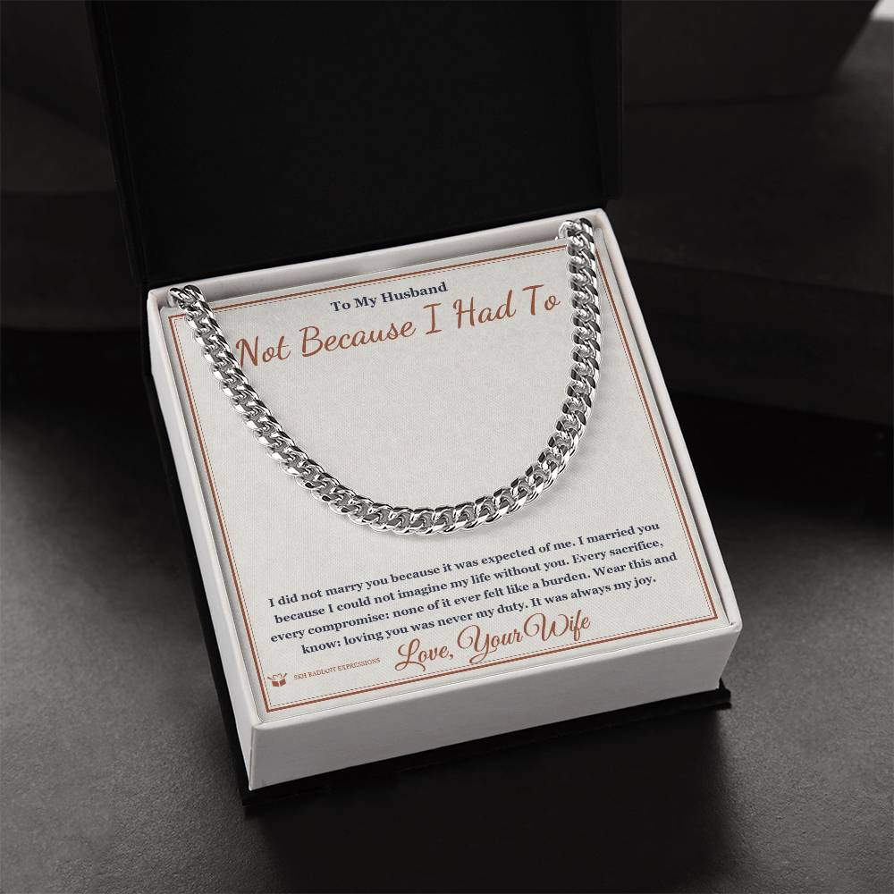 Custom name-personalized Cuban Link Chain gift for husband
