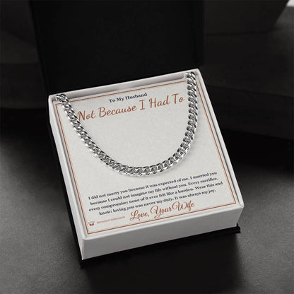 Custom name-personalized Cuban Link Chain gift for husband