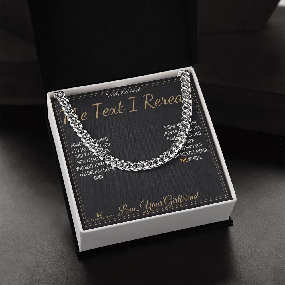 The Text I Reread - Cuban Link Chain for Boyfriend