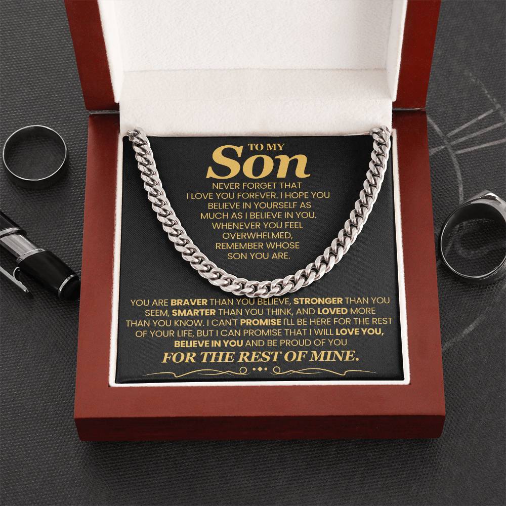 To My Son – Believe in Yourself - Cuban Link Chain