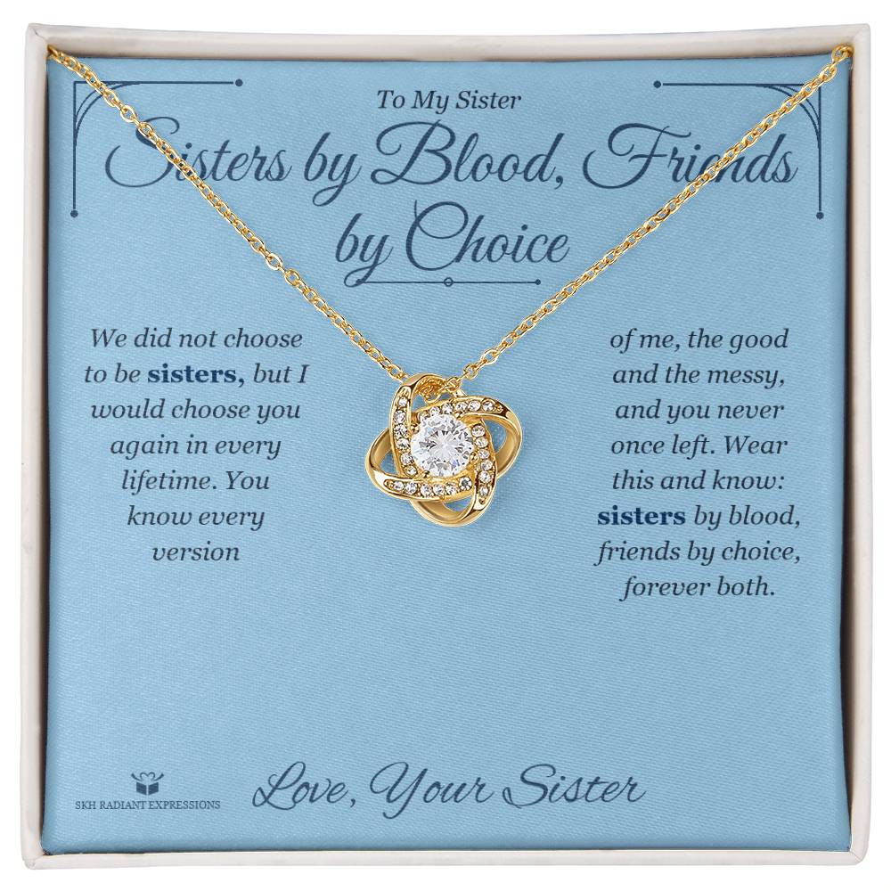 Thoughtful love knot necklace gift for sister