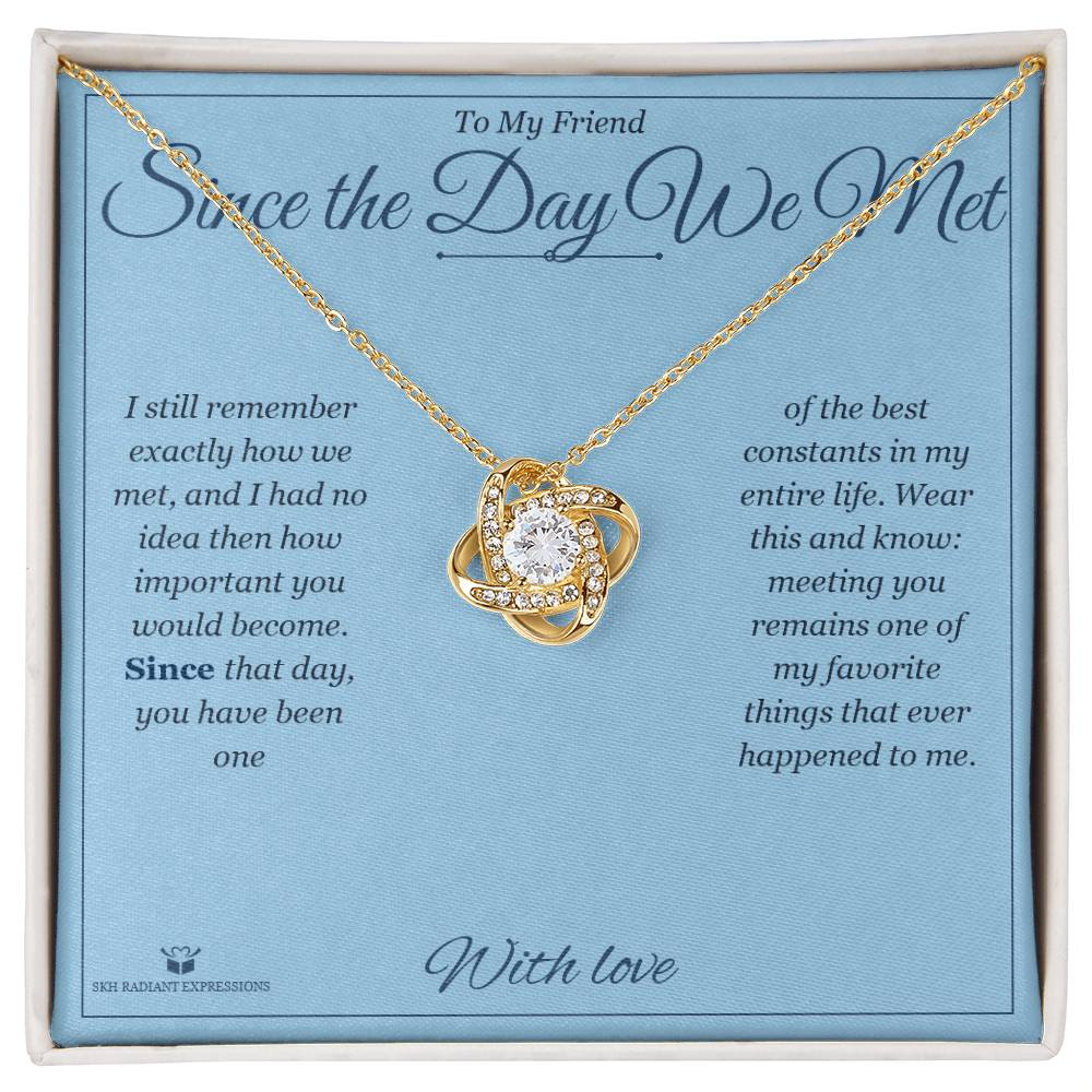 Thoughtful love knot necklace gift for friend